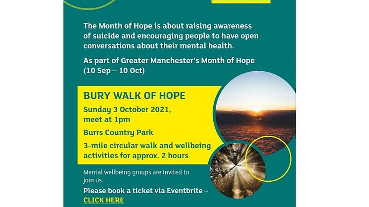 Join Bury’s Walk of Hope and help prevent suicide