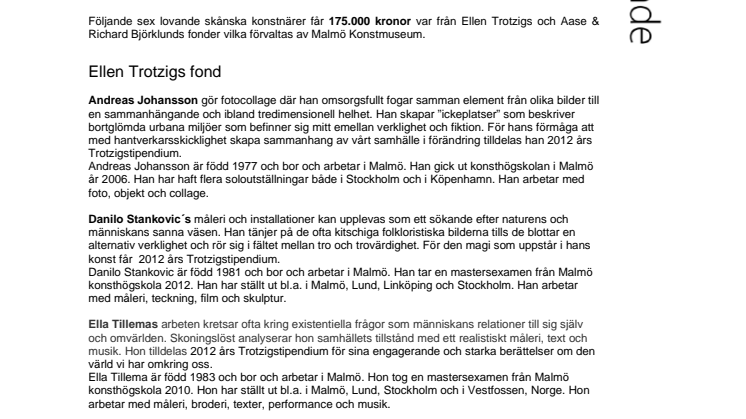 Stipendieutdelning på Konstmuseet