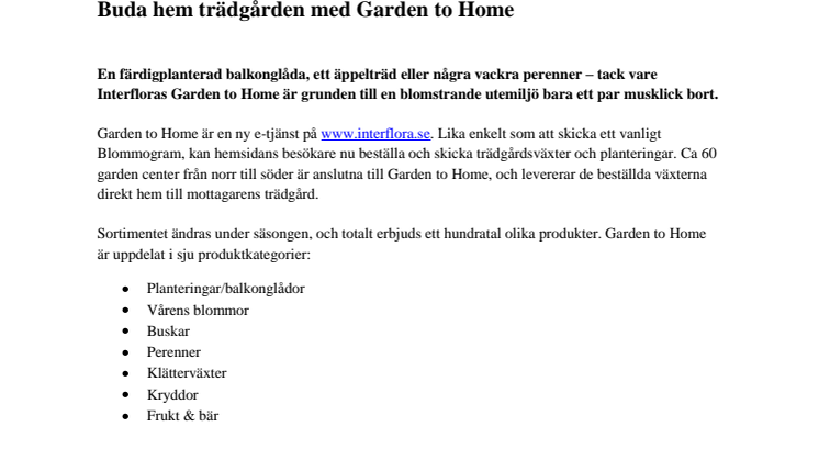 Buda hem trädgården med Garden to Home