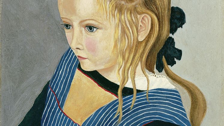 Adolf Dietrich: Mädchen mit gestreifter Schürze, 1923