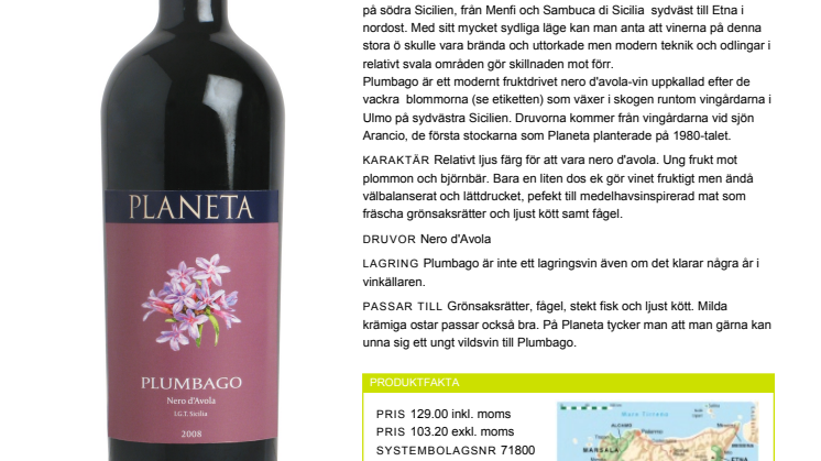 Nyhet på Systembolaget 3 januari, Planeta Plumbago