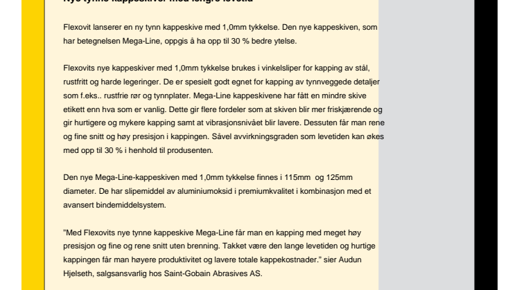 Nye tynne kappeskiver med lengre levetid