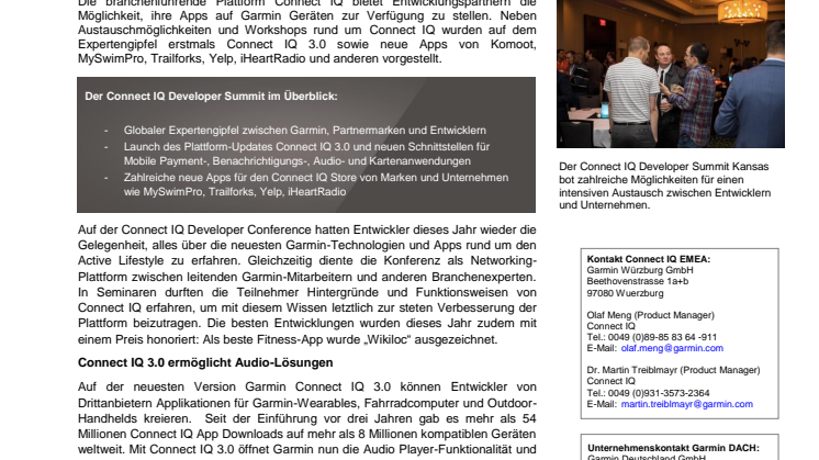 Grosses Garmin-Entwicklertreffen: App-Experten bringen Connect IQ nach vorne!