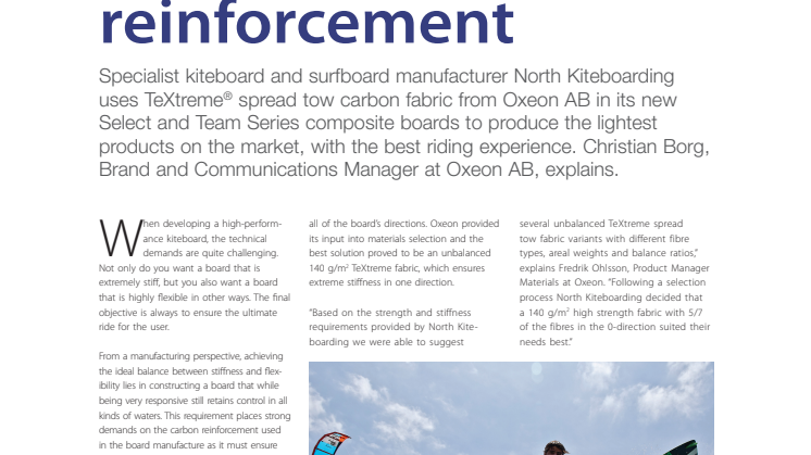 Case Study - Kiteboards perform better with TeXtreme® reinforcement