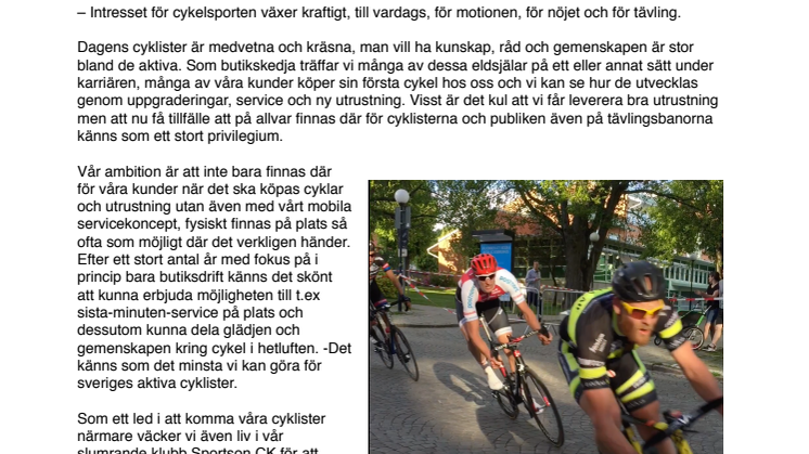 Sportson investerar i svensk cykel