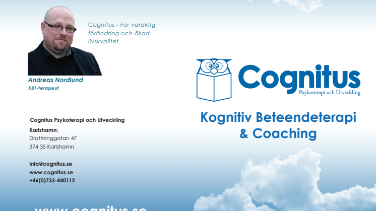 Cognitus Psykoterapi och Utvecklings nya informationsfolder