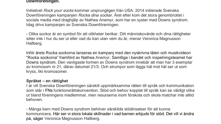 Hela Sverige rockar sockorna den 21 mars!
