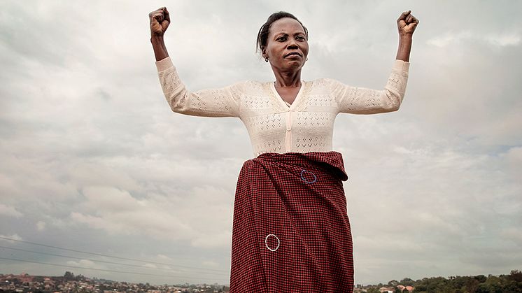 Betty Makiseru, Uganda, ordförande i bostadskooperativet Kwefaako, ett av kooperativen som We Effect stödjer. Fotograf Elisabeth Toll 