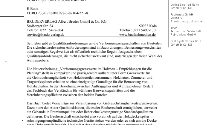 Verformungsgrenzwerte im Holzbau 