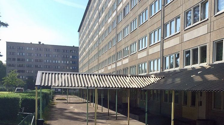Utemiljön vid Bredfjällsgatan i Hammarkullen är ett av Bostadsbolagets två projekt som beviljats stöd från Boverket.