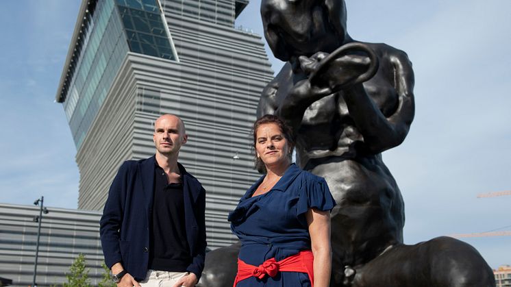 Harry Weller and Tracey Emin in front of The Mother