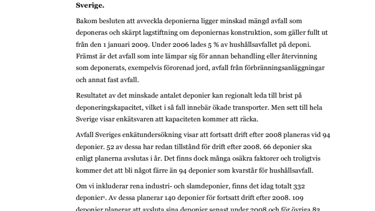 Hälften av deponierna stängs
