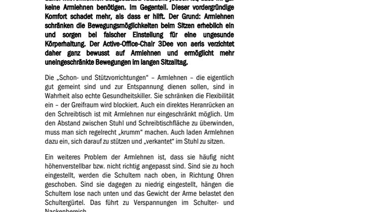 Wer braucht schon Armlehnen? Der  Bürostuhl 3Dee auf jeden Fall nicht
