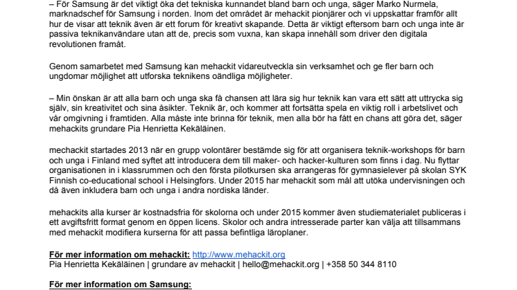 mehackit och Samsung ger skolelever inblick i teknikens värld