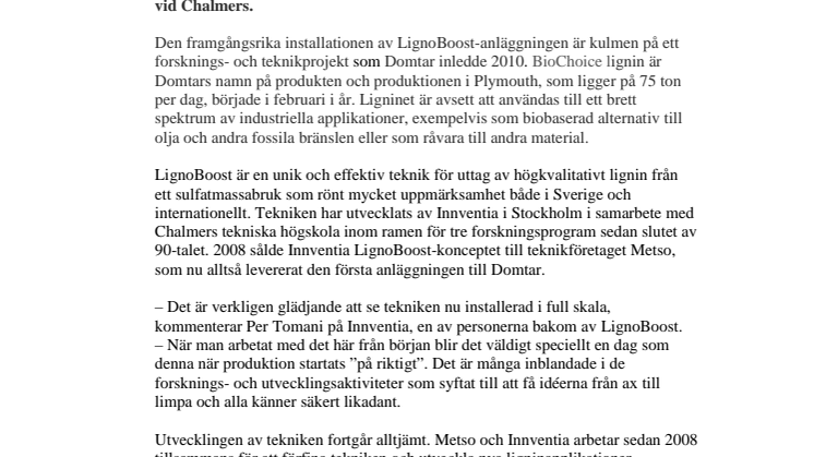 Världspremiär för svensk miljöteknik i kommersiell skala