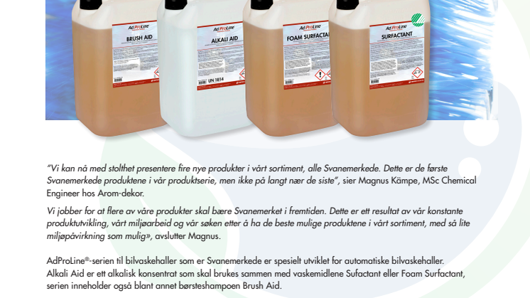 Arom-dekor Kemis första Svanenmärkta produkter, nu klara!