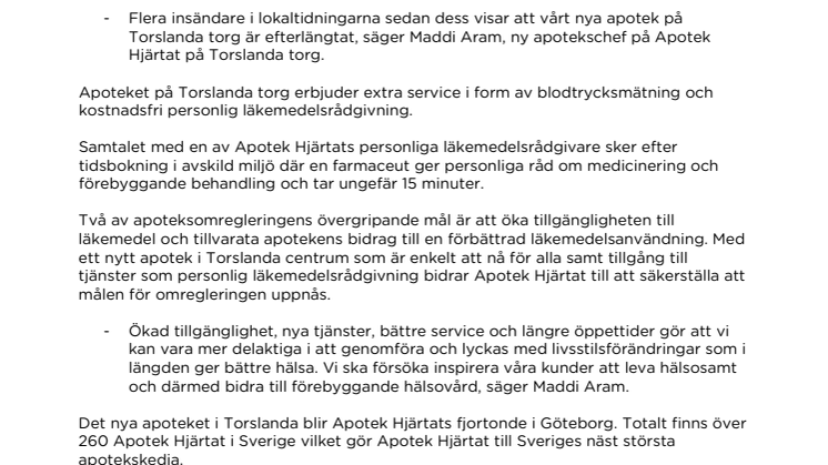 Torslanda torg får efterlängtat apotek