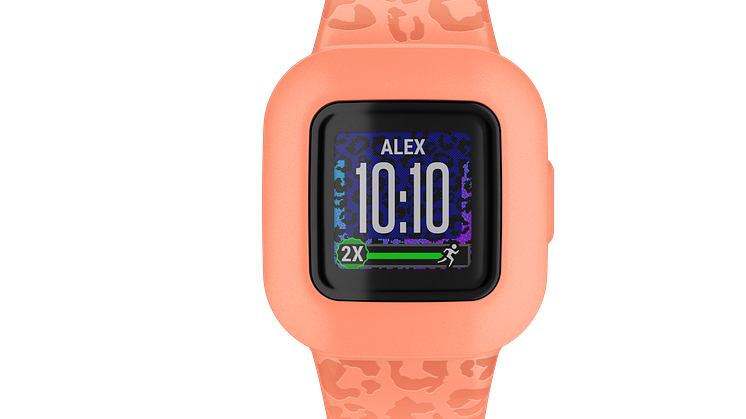 Garmin_vivofit Jr 3_PeachLeopard_Displaydesign (c) Garmin Deutschland GmbH