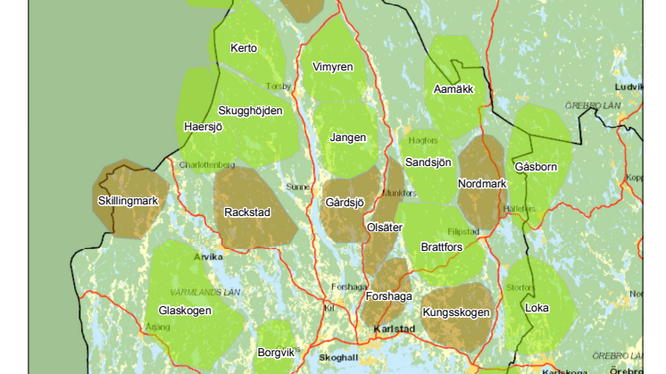 Karta över vargrevir i Värmlands län vintern 2015-2016 (PDF)