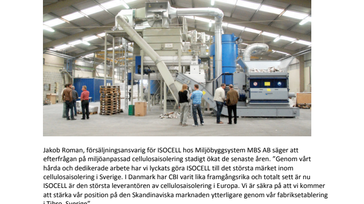 ISOCELL öppnar fabrik i Sverige