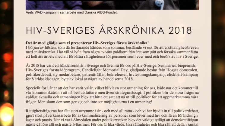 Hiv-Sveriges årskrönika 2018