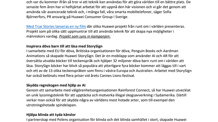 Ny kampanj från Huawei visar hur teknik gör världen bättre 