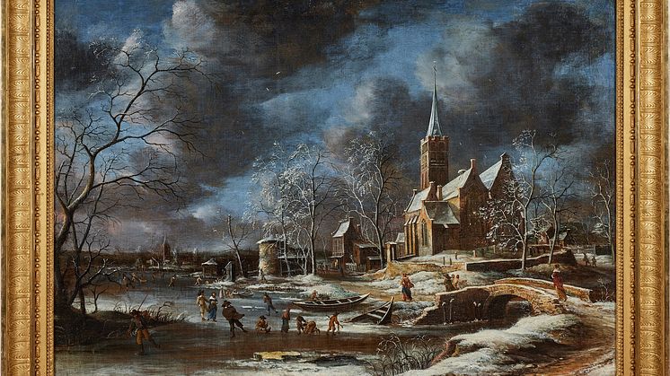 A Winter landscape with skaters by Anthoine Beerstraten