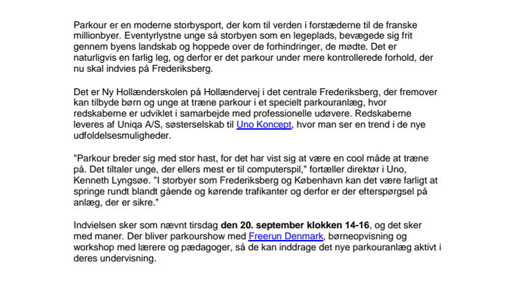 Parkour i hjertet af Frederiksberg