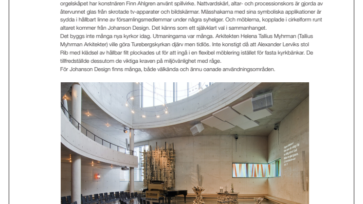 Turebergskyrkan - möbler från Johanson Design