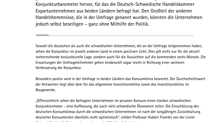 Währungsunterschiede bremsen deutsch-schwedischen Handel