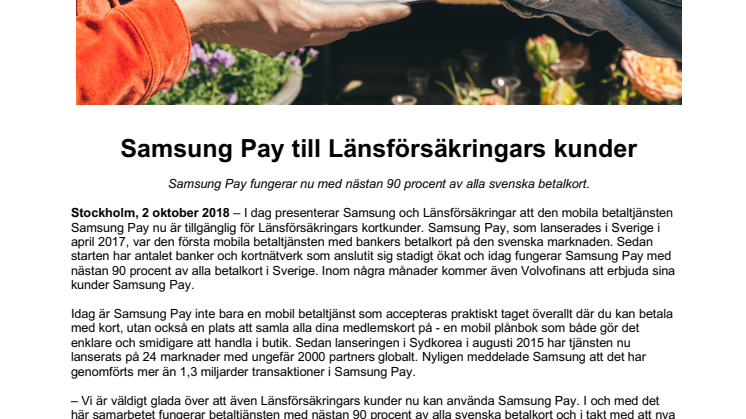 Samsung Pay till Länsförsäkringars kunder