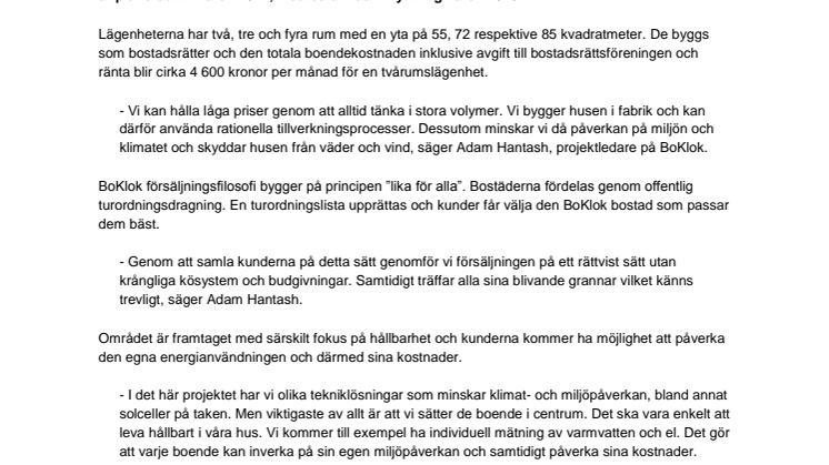 Nu startar försäljningen av 60 gröna lägenheter i Upplands Väsby