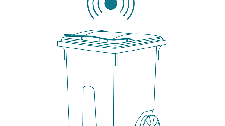 Garbage can signals when it is full.