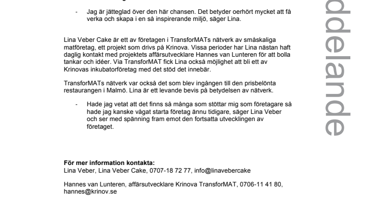 Flygande start för tårtkonstnär Lina Veber