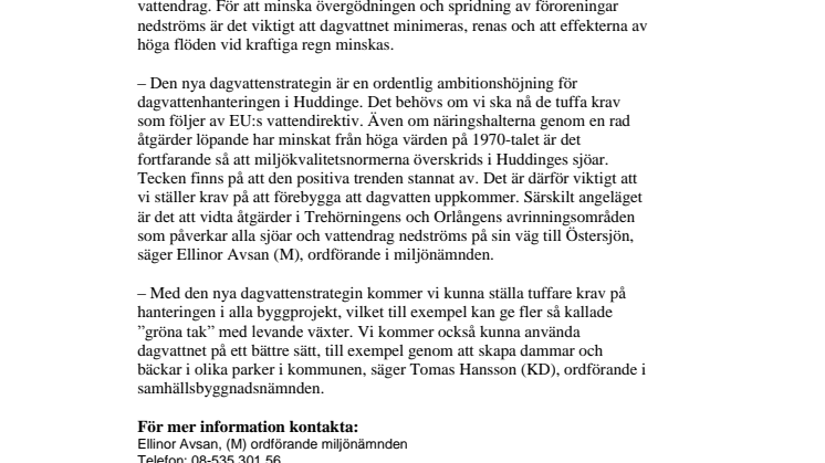 Ny dagvattenstrategi gör Huddinges sjöar bättre