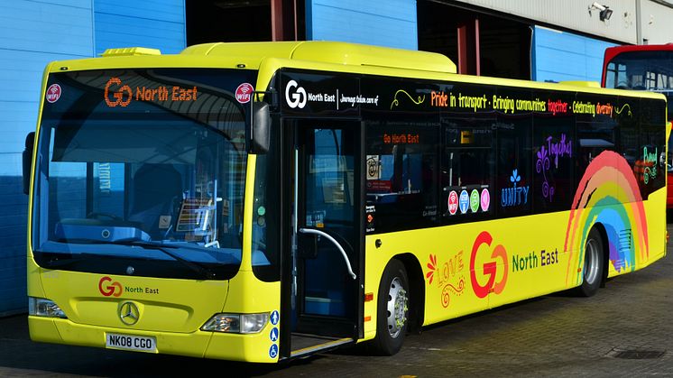 One of Go North East's Pride buses