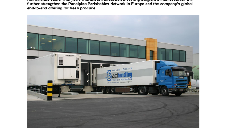 Panalpina expands Perishables Network into Belgium