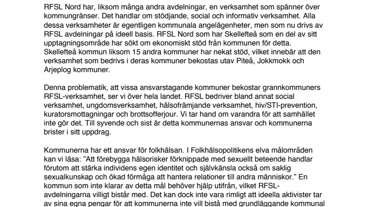 RFSL:s kongress ber kommunerna att ta sitt ansvar