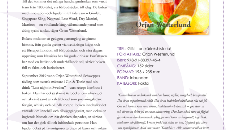 Pressmaterial Gin en kärlekshistoria 