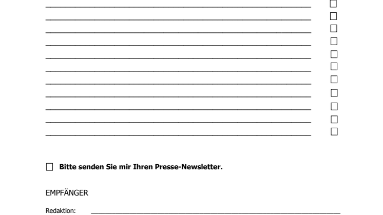 Formular Rezensionsanforderung 