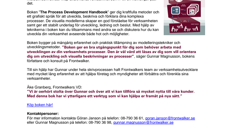 Frontwalker ger ut ”The Process Development Handbook”