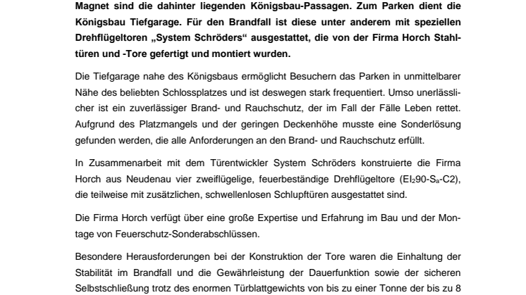 Pressemitteilung System Schröders_Tiefgarage Königsbau