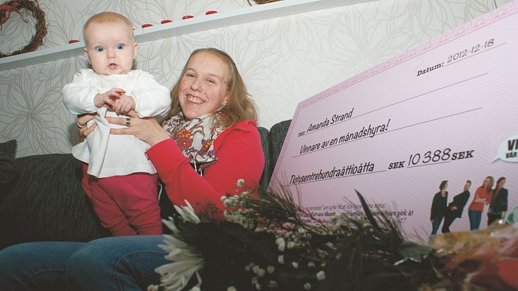 Amanda från Västerås glad vinnare av en månadshyra