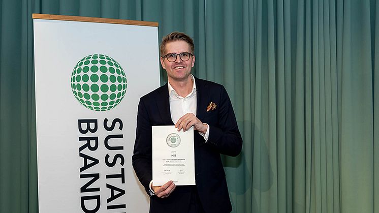 André Johansson, marknads- och kommunikationschef HSB Riksförbund, tog emot diplomet.