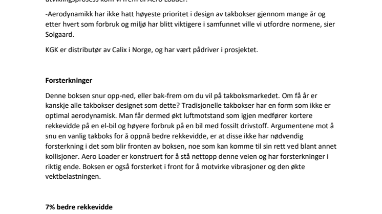 Nye Aero Loader – takboksen som gir 7% bedre rekkevidde 