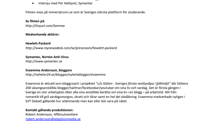 Webb-TV om It-användning på Mimersbrunn.se