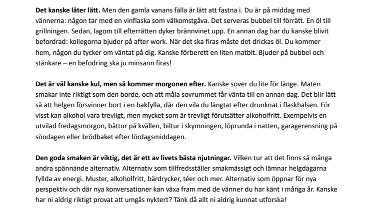 Alkoholfritt ligger i tiden