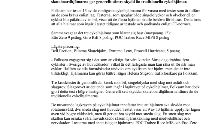 Nytt test visar: Stora brister bland de populäraste cykelhjälmarna