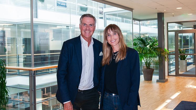 Tomas Wanselius, CEO, Advania Sverige och Ellen Eriksson, generalsekreterare, Mattecentrum
