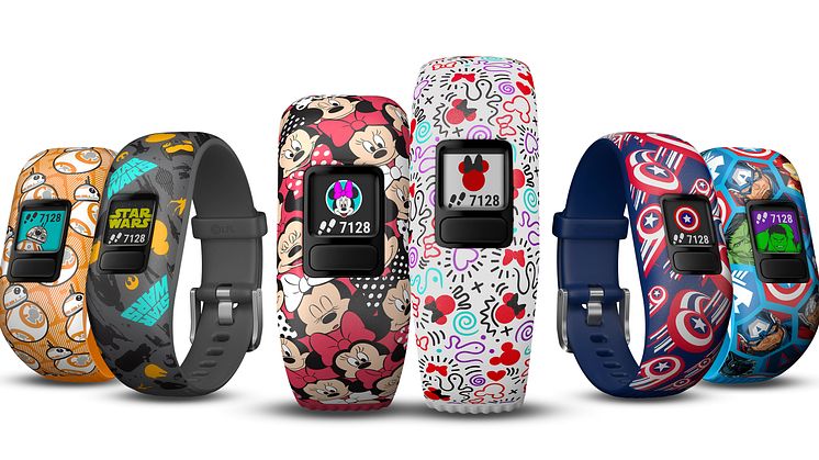 Garmin ja Disney tuovat motivaatiota ja mielikuvitusta leikkikentälle esittelemällä Disney-, Star Wars- ja Marvel -aiheisen lasten vívofit jr. 2 -aktiivisuusrannekkeen 